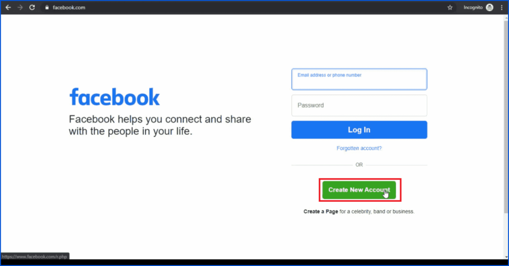 Create New Facebook Account