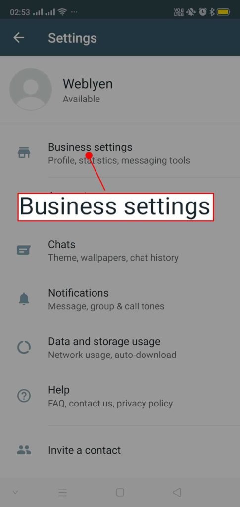Go to the “Settings”
