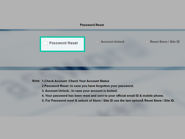 Login password reset issue